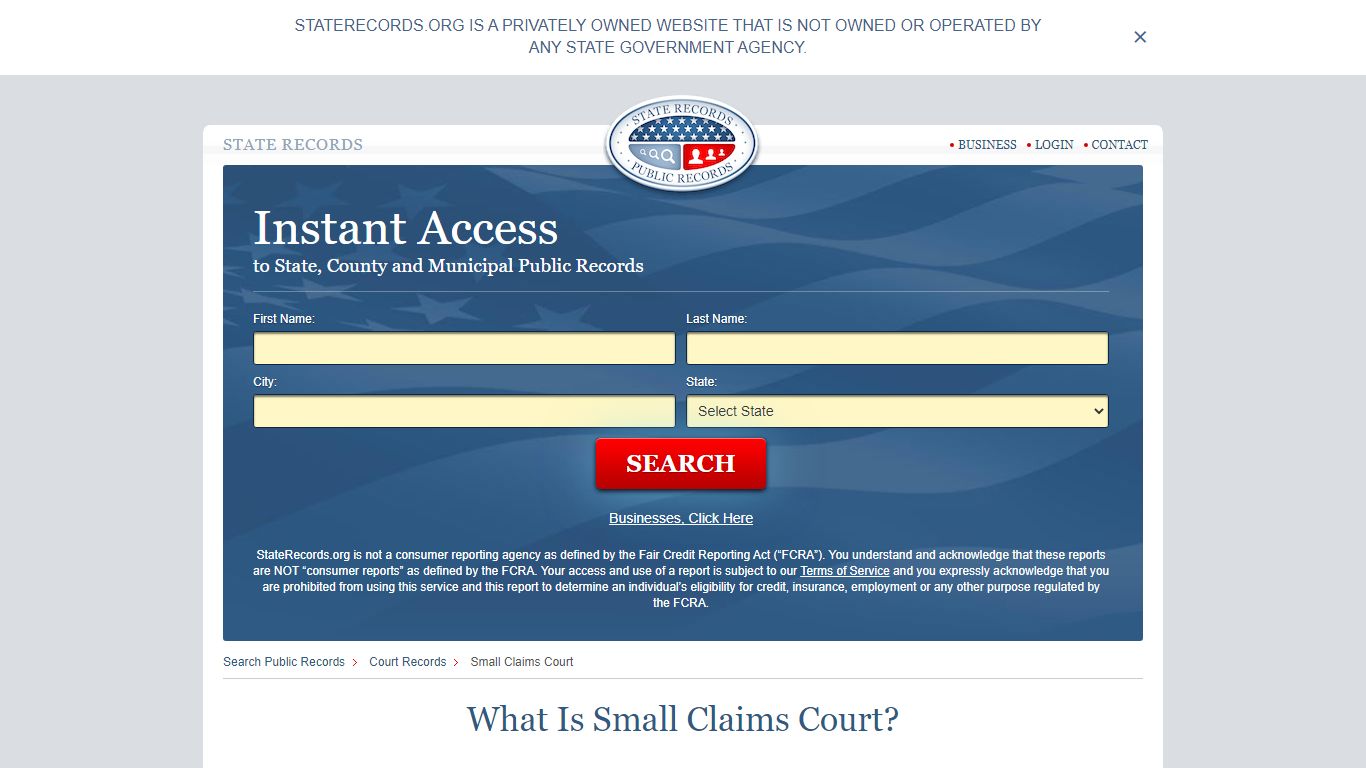 Small Claims Court Records | StateRecords.org